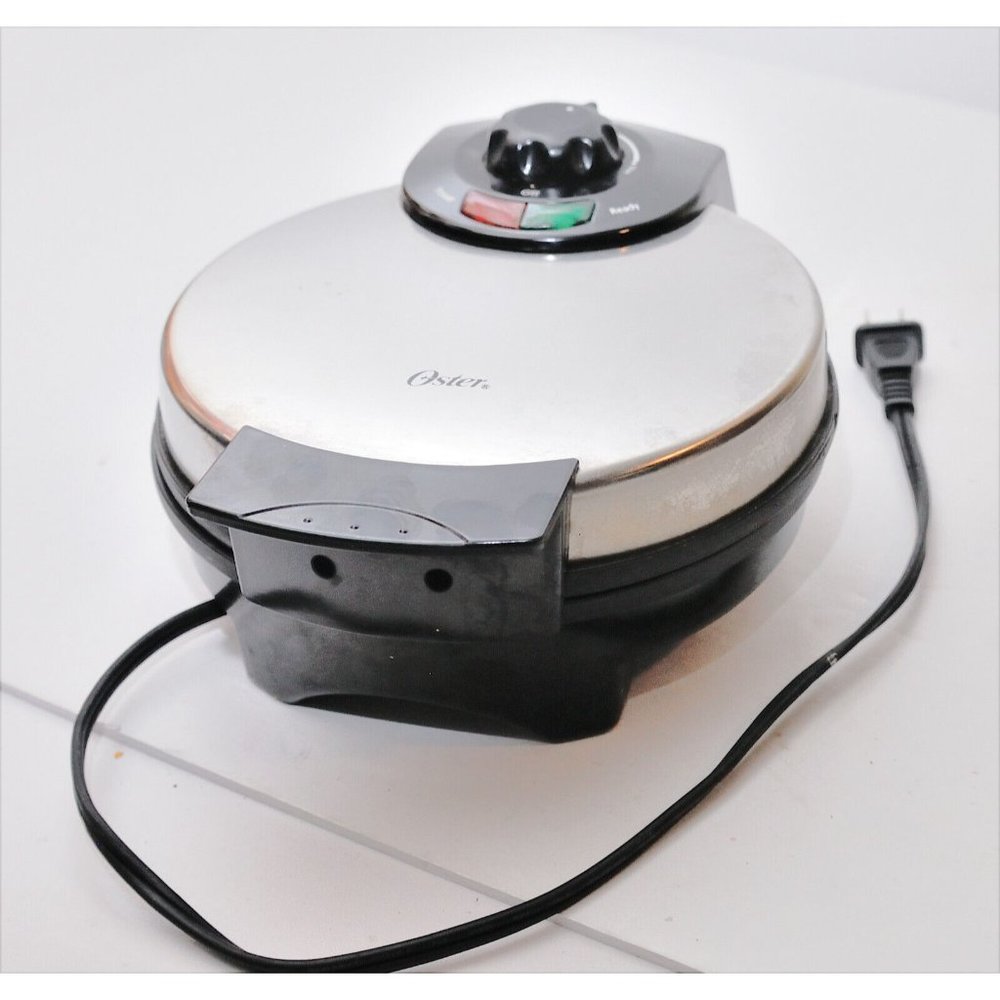 Oster CKSTWF2000 Waffle Iron Stainless Black With Temp Control Working